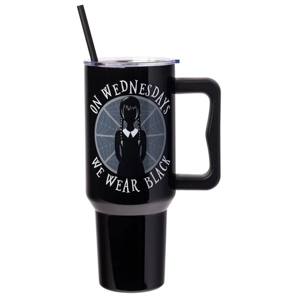 Wednesday Stainless Steel Tumbler 40 FL oz  with Straw - Picture 1 of 6